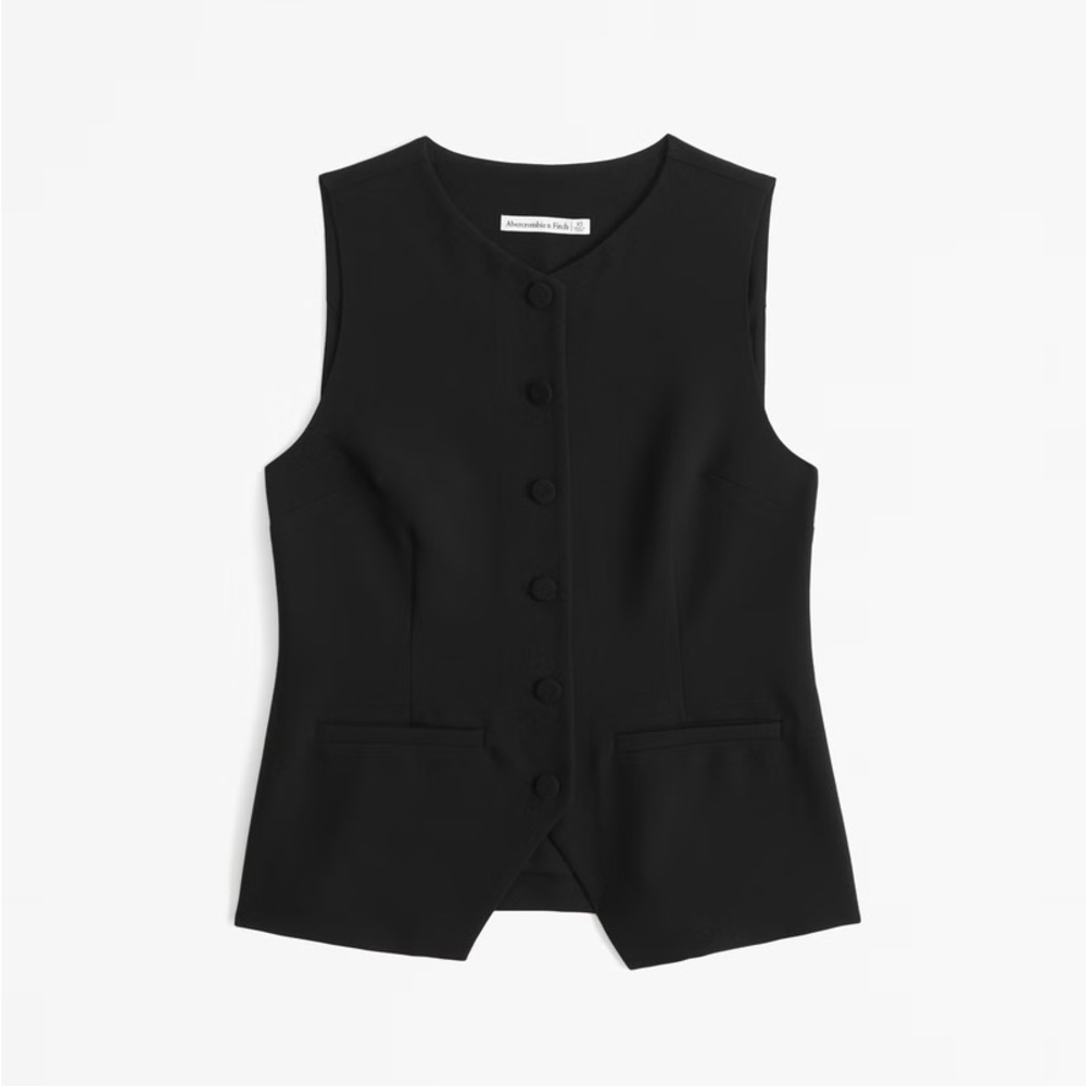 Abercrombie Long-Length Tailored Vest Set Top